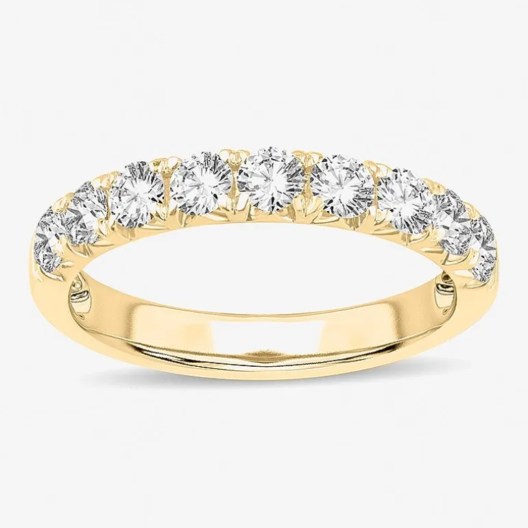 9-Stone (H-I / Si1-Si2) Womens 2 CT. T.W. Lab Grown White Diamond 14K Gold Wedding Band
