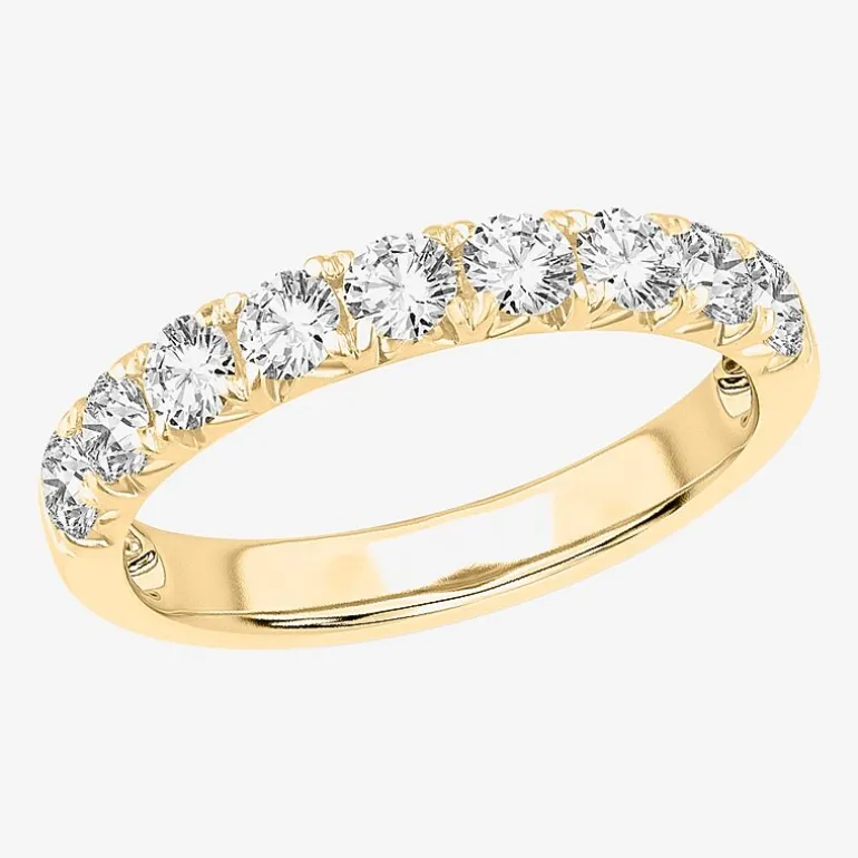 9-Stone (H-I / Si1-Si2) Womens 2 CT. T.W. Lab Grown White Diamond 14K Gold Wedding Band