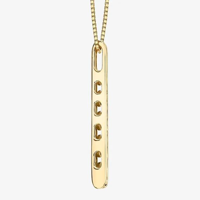 5- Stone Ladder Sirena Womens 1/2 CT. T.W. Natural White Diamond 14K Gold Pendant Necklace