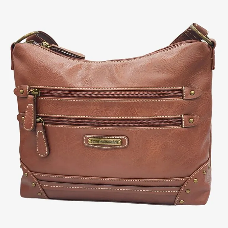 Stone Mountain Laredo Riveted Leather Irene Hobo Bag