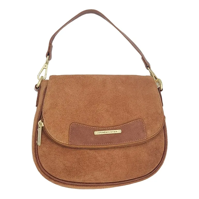 Stone Mountain Palamino Suede Mini Flap Crossbody Bag