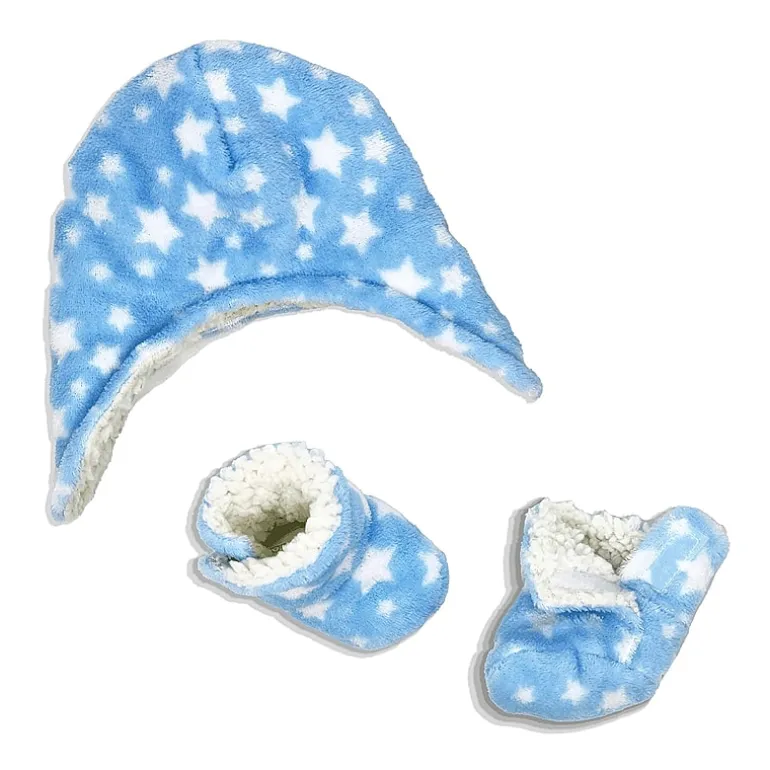 3 Stories Trading Company Baby Plush Hat & Booties - 3 Pieces