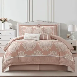 Stratford Park Thess 7pc Damask + Scroll Lightweight Comforter Set