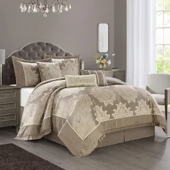 Stratford Park Thess 7pc Damask + Scroll Lightweight Comforter Set