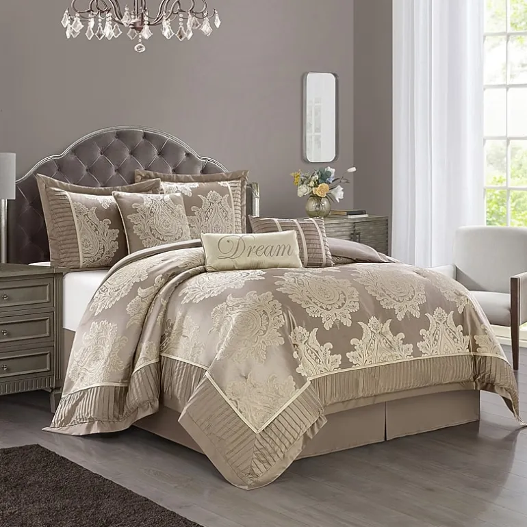 Stratford Park Thess 7pc Damask + Scroll Lightweight Comforter Set