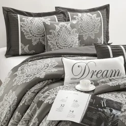 Stratford Park Thess 7pc Damask + Scroll Lightweight Comforter Set