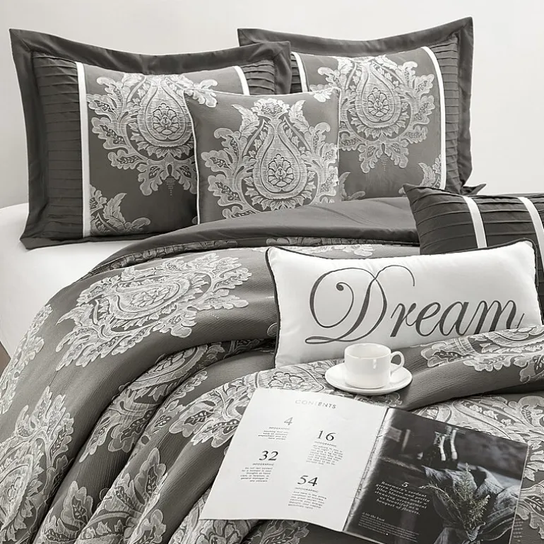 Stratford Park Thess 7pc Damask + Scroll Lightweight Comforter Set