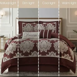 Stratford Park Thess 7pc Damask + Scroll Lightweight Comforter Set