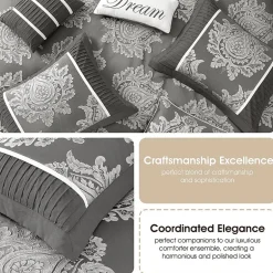 Stratford Park Thess 7pc Damask + Scroll Lightweight Comforter Set