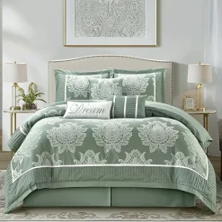Stratford Park Thess 7pc Damask + Scroll Lightweight Comforter Set