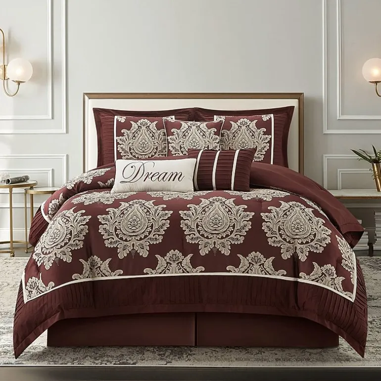 Stratford Park Thess 7pc Damask + Scroll Lightweight Comforter Set