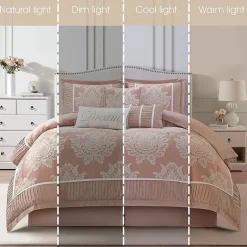 Stratford Park Thess 7pc Damask + Scroll Lightweight Comforter Set