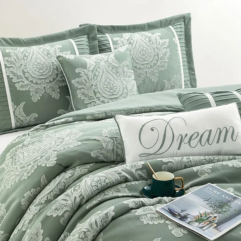 Stratford Park Thess 7pc Damask + Scroll Lightweight Comforter Set