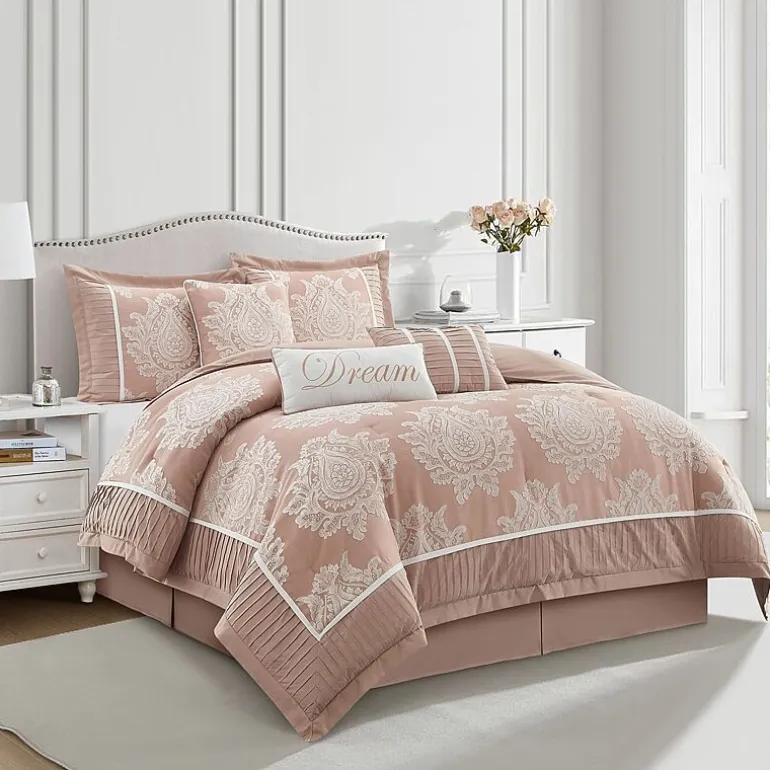 Stratford Park Thess 7pc Damask + Scroll Lightweight Comforter Set