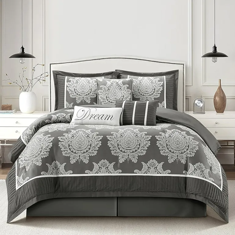 Stratford Park Thess 7pc Damask + Scroll Lightweight Comforter Set