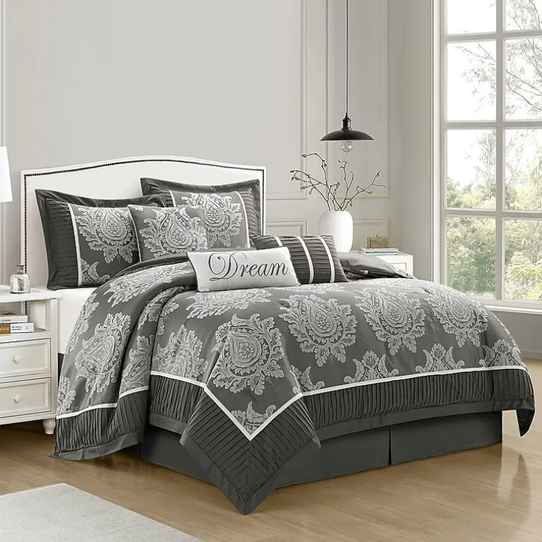 Stratford Park Thess 7pc Damask + Scroll Lightweight Comforter Set
