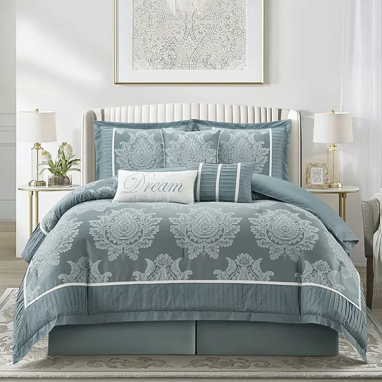 Stratford Park Thess 7pc Damask + Scroll Lightweight Comforter Set