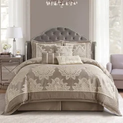 Stratford Park Thess 7pc Damask + Scroll Lightweight Comforter Set