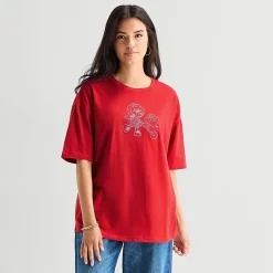 Strawberry Oversized Tee Womens Juniors Crew Neck Short Sleeve Oversized Strawberry Shortcake Graphic T-Shirt