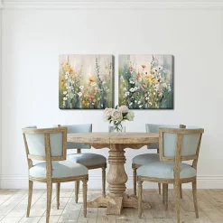 Streamline Art Tranquil Meadow Tones I Hand Embellished Canvas Art