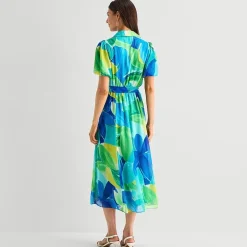 Studio 1 Womens Short Sleeve Puffed Maxi Dress