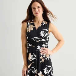 Studio 1 Womens V Neck Sleeveless Maxi Dress