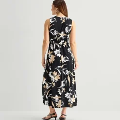 Studio 1 Womens V Neck Sleeveless Maxi Dress