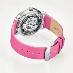 Stuhrling Womens Automatic Pink Leather Strap Watch 3982 3