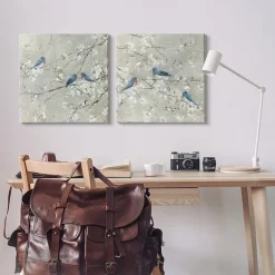 Stupell Industries Blue Birds Perched Tree Blossoms 2-pc. Wall Art Set