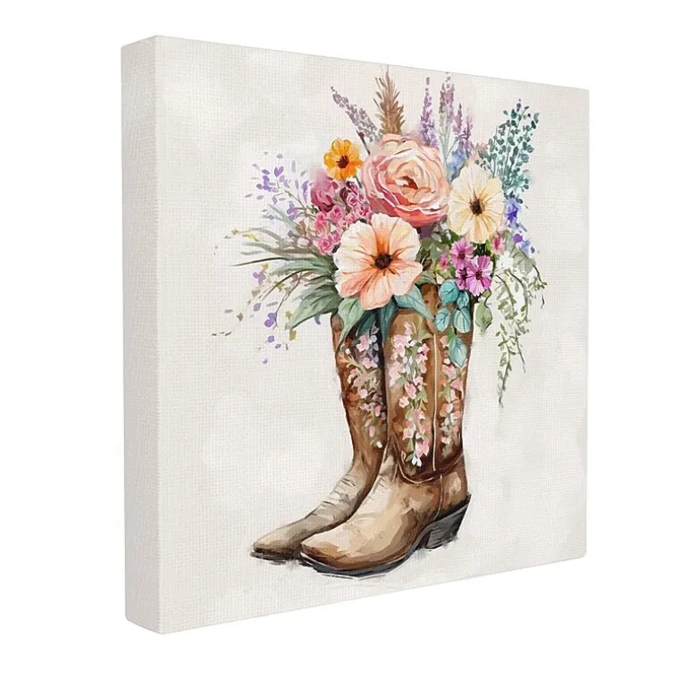 Stupell Industries Country Cowboy Boots Bouquet Canvas Art