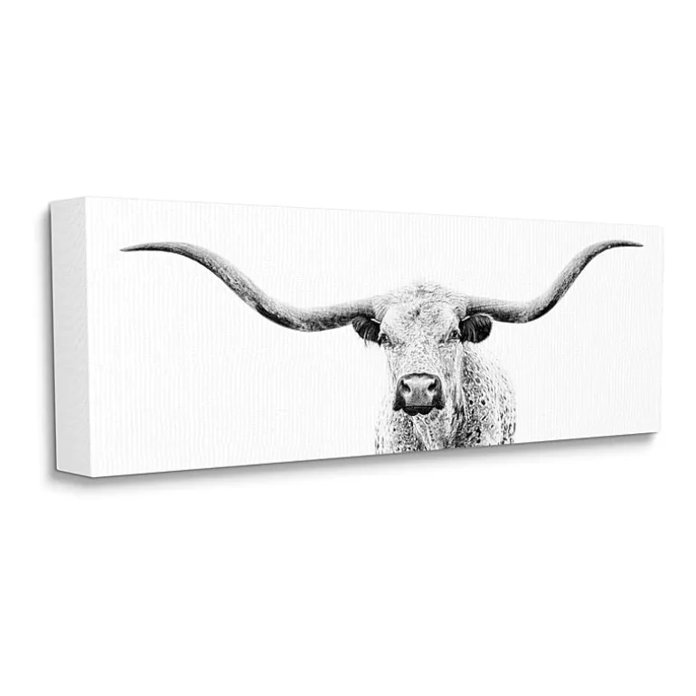 Stupell Industries Longhorn Cattle Modern Photography Canvas Art