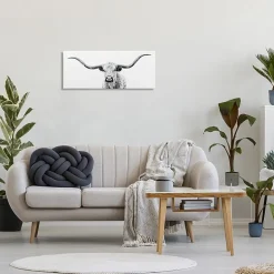 Stupell Industries Longhorn Cattle Modern Photography Canvas Art