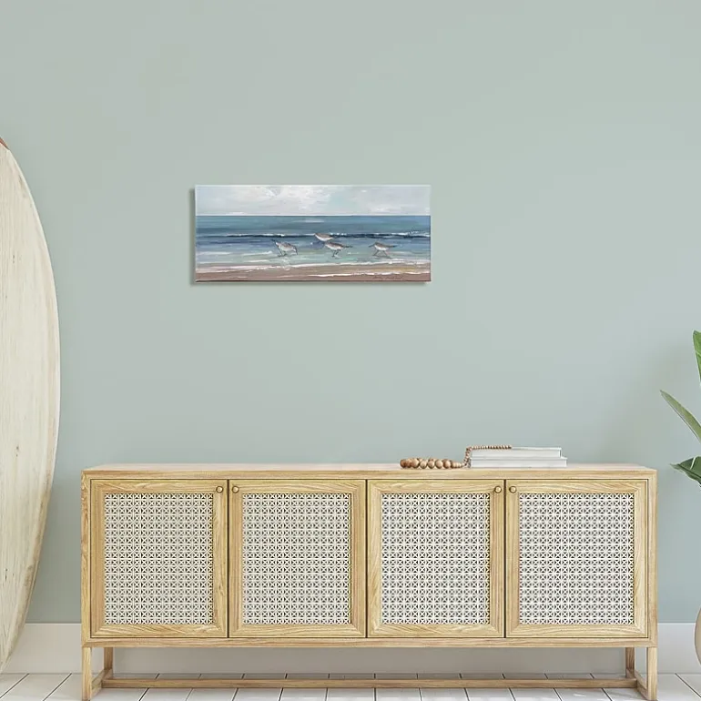 Stupell Industries Sandpiper Birds Cloudy Sky Canvas Art