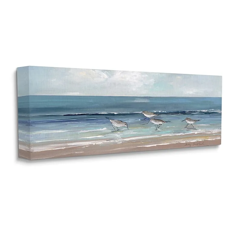 Stupell Industries Sandpiper Birds Cloudy Sky Canvas Art