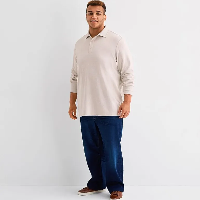 Stylus Big and Tall Mens Regular Fit Long Sleeve Polo Shirt