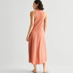 Stylus Easy Tank Womens Crew Neck Sleeveless Maxi Dress