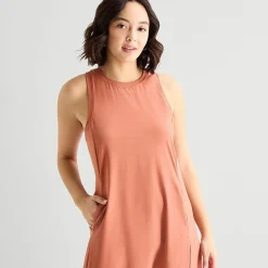 Stylus Easy Tank Womens Crew Neck Sleeveless Maxi Dress