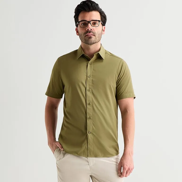 Stylus Mens Short Sleeve Regular Fit Button-Down Shirt