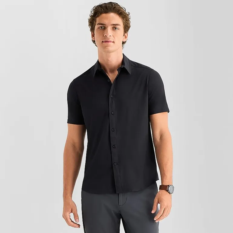 Stylus Mens Short Sleeve Regular Fit Button-Down Shirt