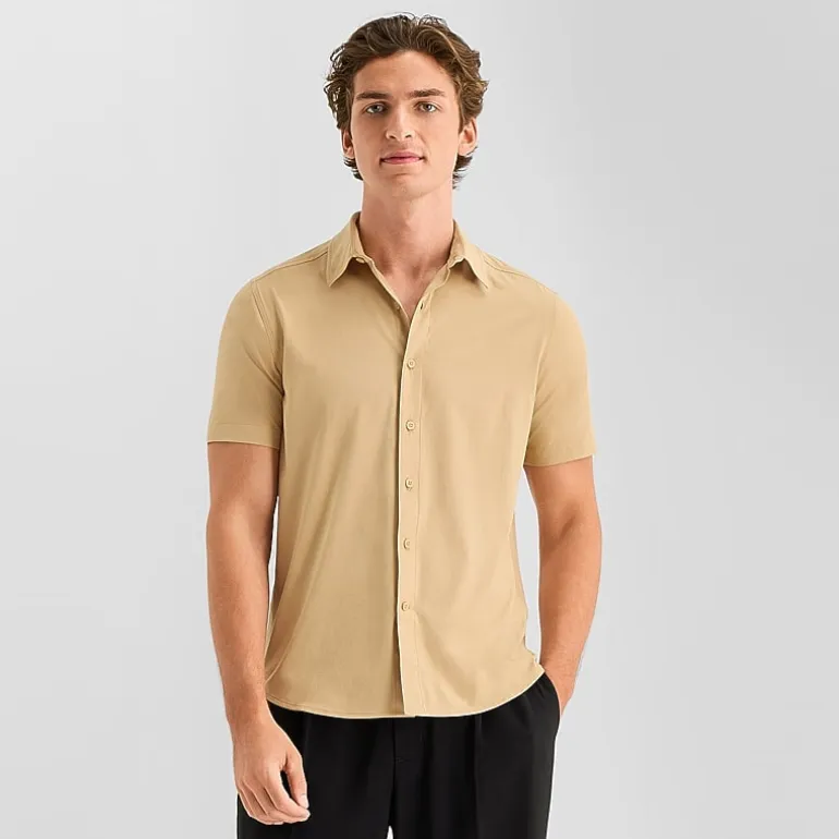 Stylus Mens Short Sleeve Regular Fit Button-Down Shirt