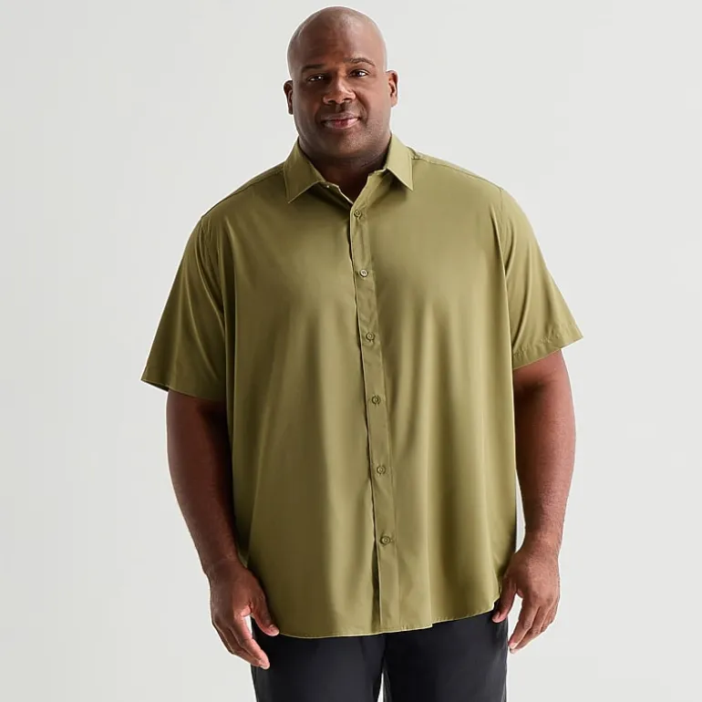 Stylus Mens Short Sleeve Regular Fit Big and Tall Button-Down Shirt