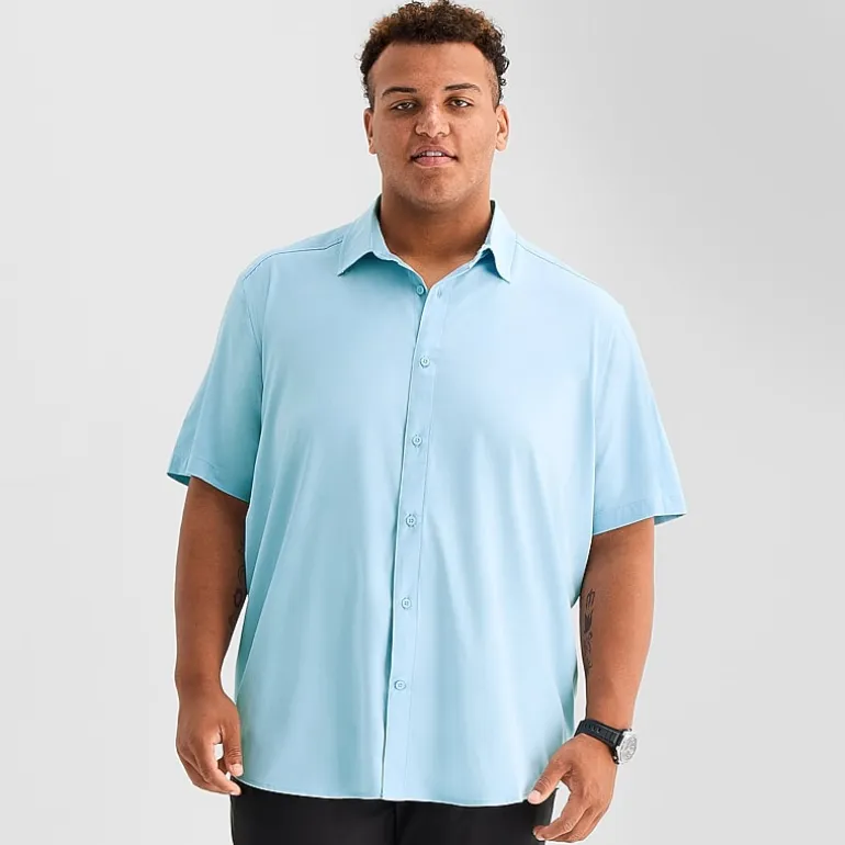 Stylus Mens Short Sleeve Regular Fit Big and Tall Button-Down Shirt