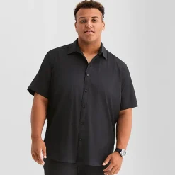 Stylus Mens Short Sleeve Regular Fit Big and Tall Button-Down Shirt