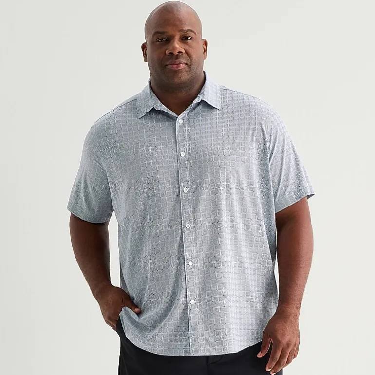 Stylus Mens Short Sleeve Regular Fit Big and Tall Button-Down Shirt