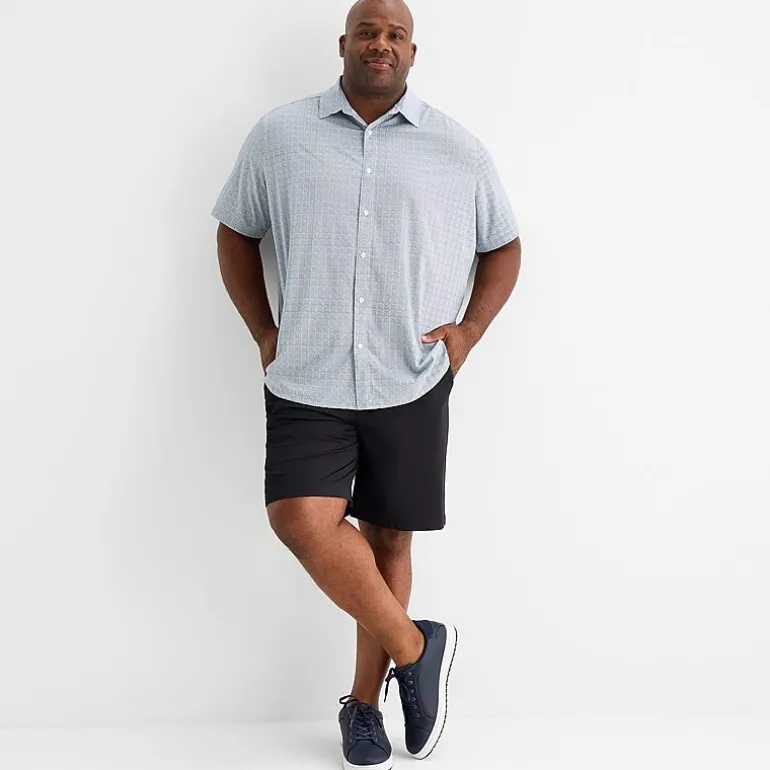 Stylus Mens Short Sleeve Regular Fit Big and Tall Button-Down Shirt