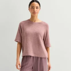 Stylus Womens Crew Neck Short Sleeve Pullover Sweater