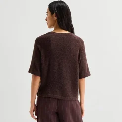 Stylus Womens Crew Neck Short Sleeve Pullover Sweater