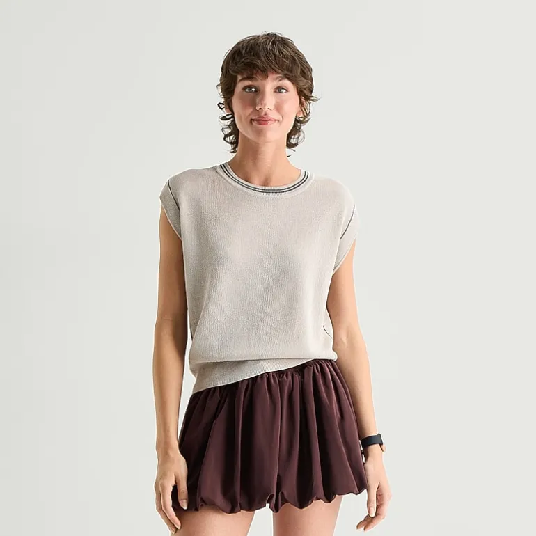 Stylus Womens Crew Neck Sleeveless Pullover Sweater