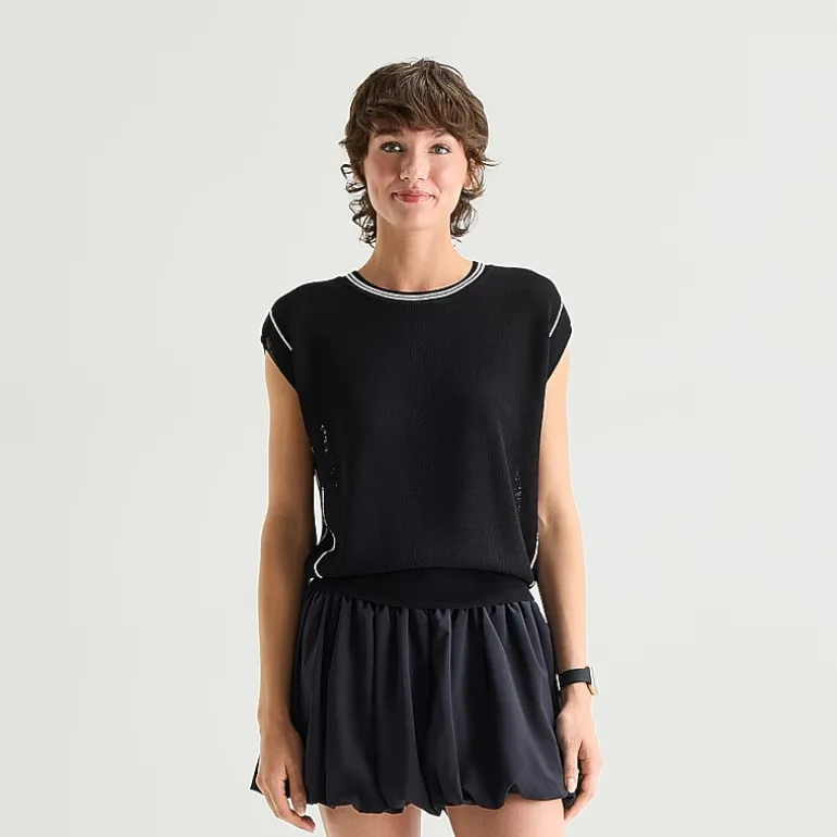 Stylus Womens Crew Neck Sleeveless Pullover Sweater