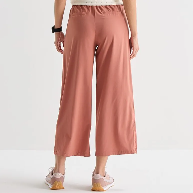 Stylus Womens Wide Leg Mid Rise Cropped Pant